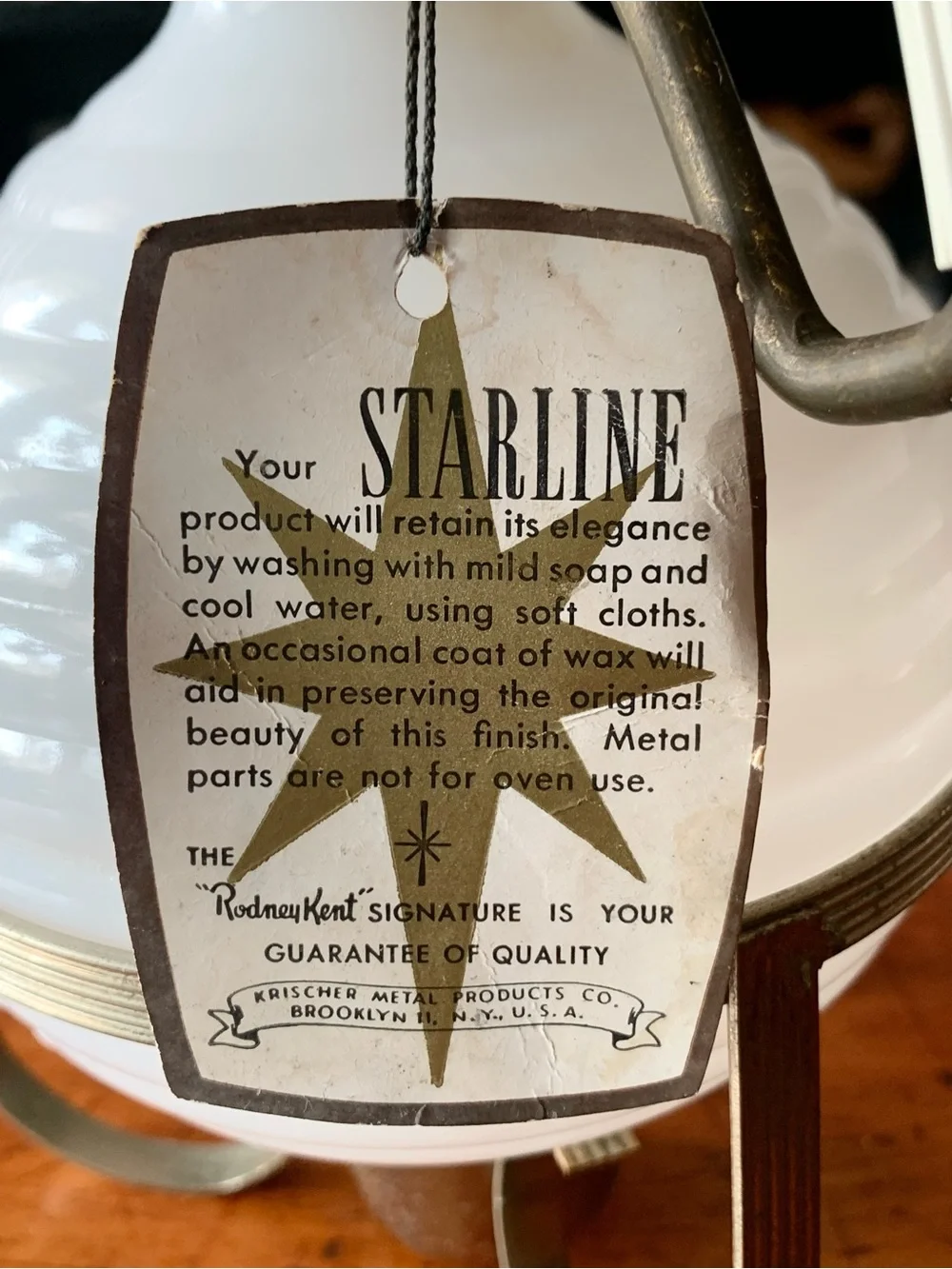 Vintage Starline Rodney Kent Carafe & Warmer Atomic MCM Decanter 815